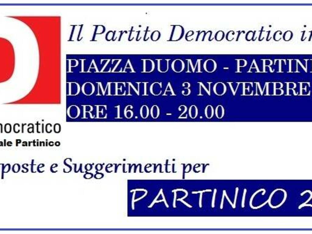 Partinico locandina Pd invito 3 novembre 2019 assemble in piazza