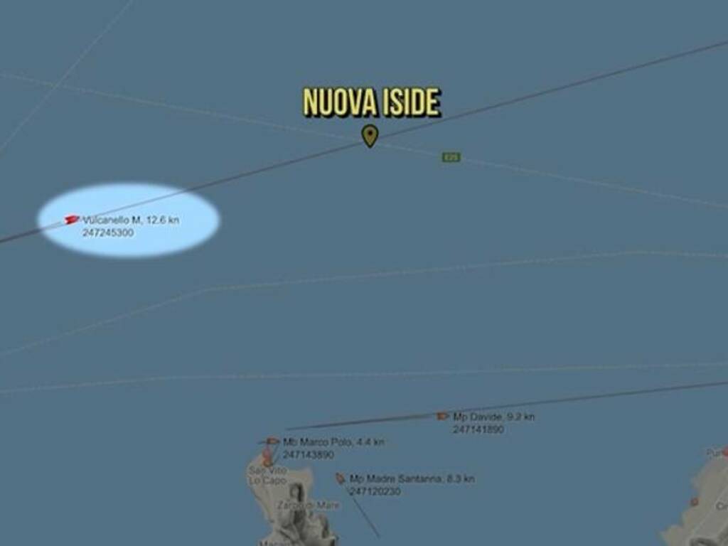Terrasini mappa Vulcanello incrocia peschereccio scomparsa Nuova Iside