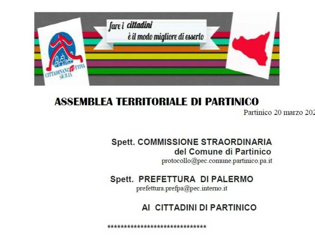 Partinico 11 associazioni lettera aperta su intitolazione municipio Gigia Cannizzo