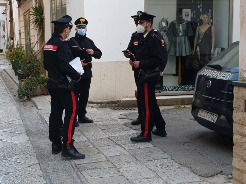 Partinico controlli carabinieri negozi via Crispi manifestazione protesta non autorizzata 29-4-2021