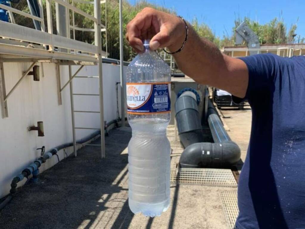 Balestrate acqua depuratore limpida dopo interventi commissario Librici agosto 2021