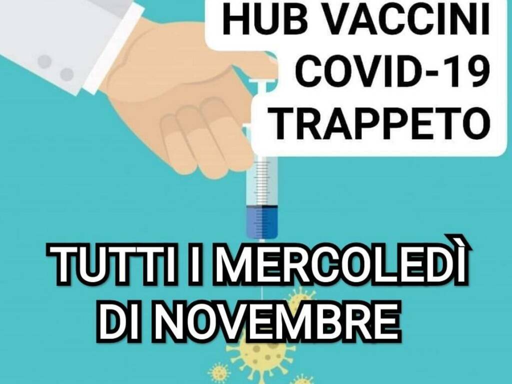 Trappeto locandina hub vaccinale novembre 2021