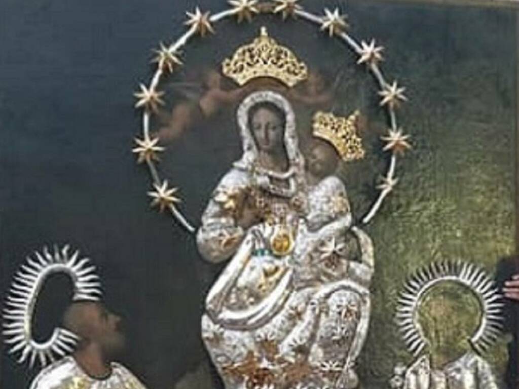 Partinico quadro vestito argento Madonna del ponte