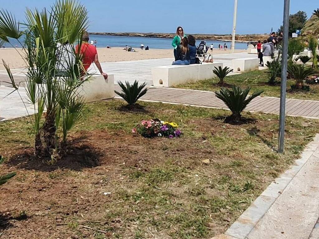 Cinisi restyling aiuole spiaggia Magaggiari maggio 2022