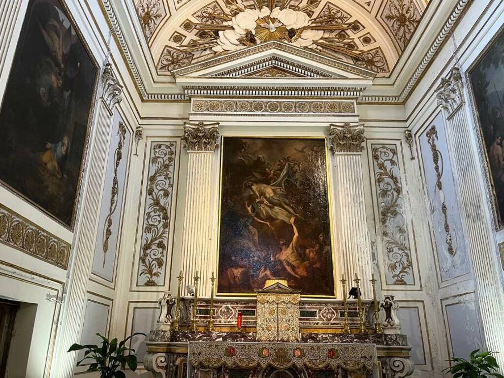 Torna dopo tre anni la tela del ‘600 restaurata dai carinesi d’America nella chiesa del Purgatorio a Carini 