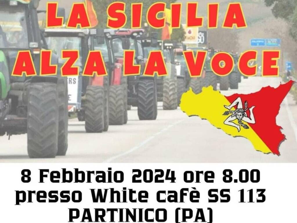 Anche a Partinico sarà protesta degli agricoltori, scendono in strada i trattori con vari blocchi per la giornata di domani