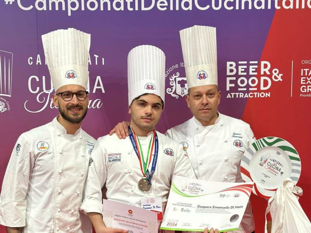 Uno studente dell’alberghiero di Partinico, Gaspare Emanuele Di Maio, arriva 2° al campionato italiano di cucina  